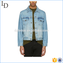 Chaqueta de mezclilla 100% algodón regular personalizado denim bombardero hombres chaqueta